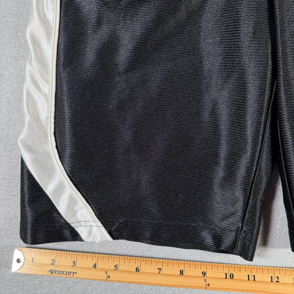 Vintage‎ Champion Mens Pacific Tigers Basketball Mesh Shorts Black White Small